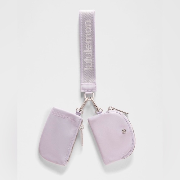 lululemon athletica Accessories - *NWT* Lululemon Dual wristlet faint lavender metallic wordmark